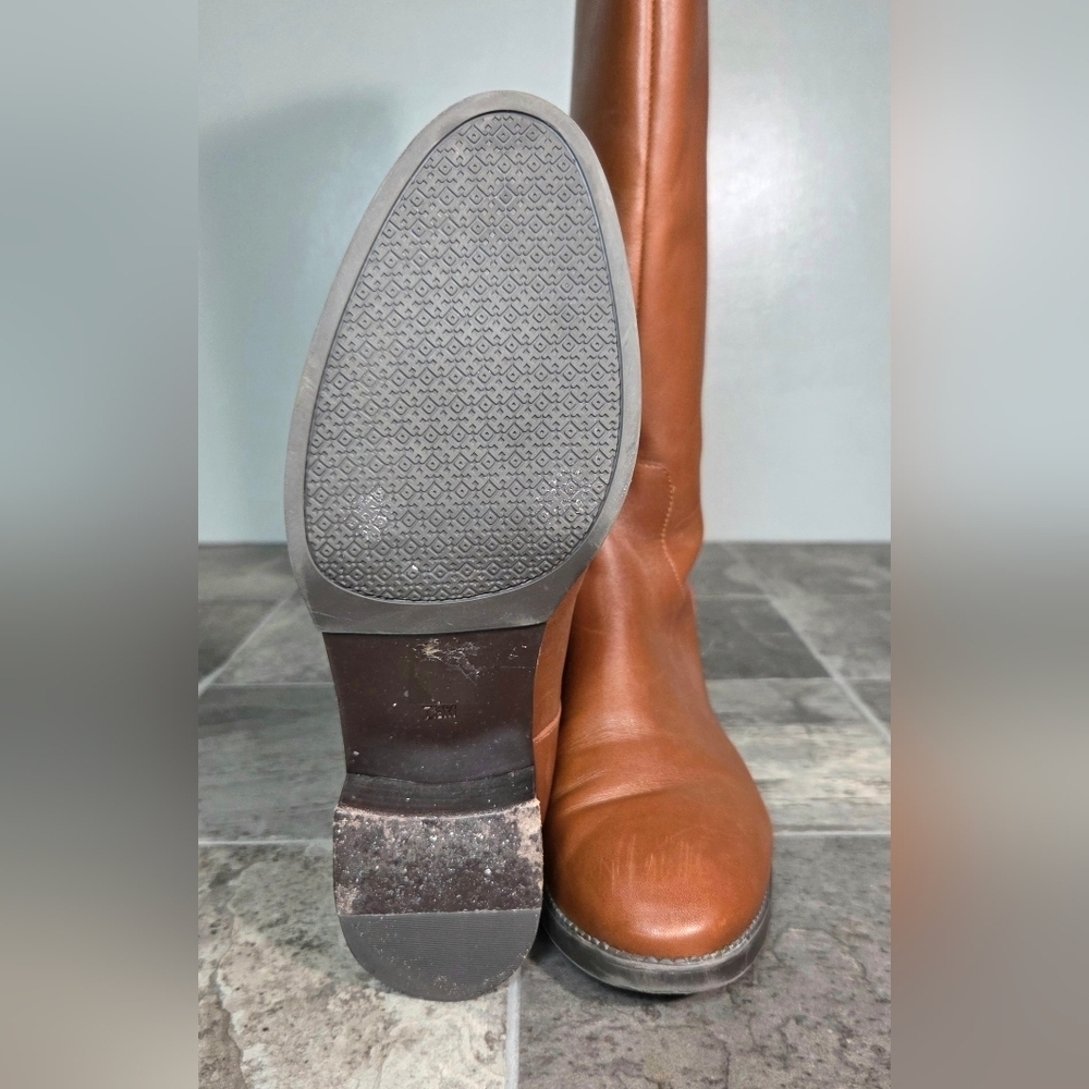 TORY BURCH SIDNEY LEATHER RIDING BOOTS. - Picture 8 of 12